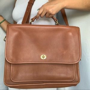Leather Coach Messenger Bag